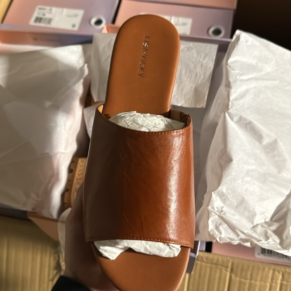 LISA VICKY Victor Platform Sandal Chestnut Stud Base Wooden Clog Mule - Picture 3 of 4